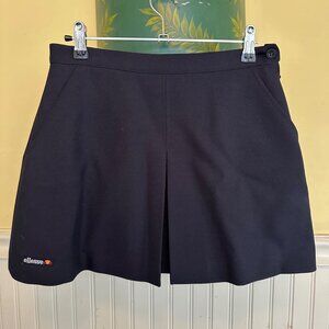 Ellesse Womens Navy Pleated Skort Size 10 With Button Detail